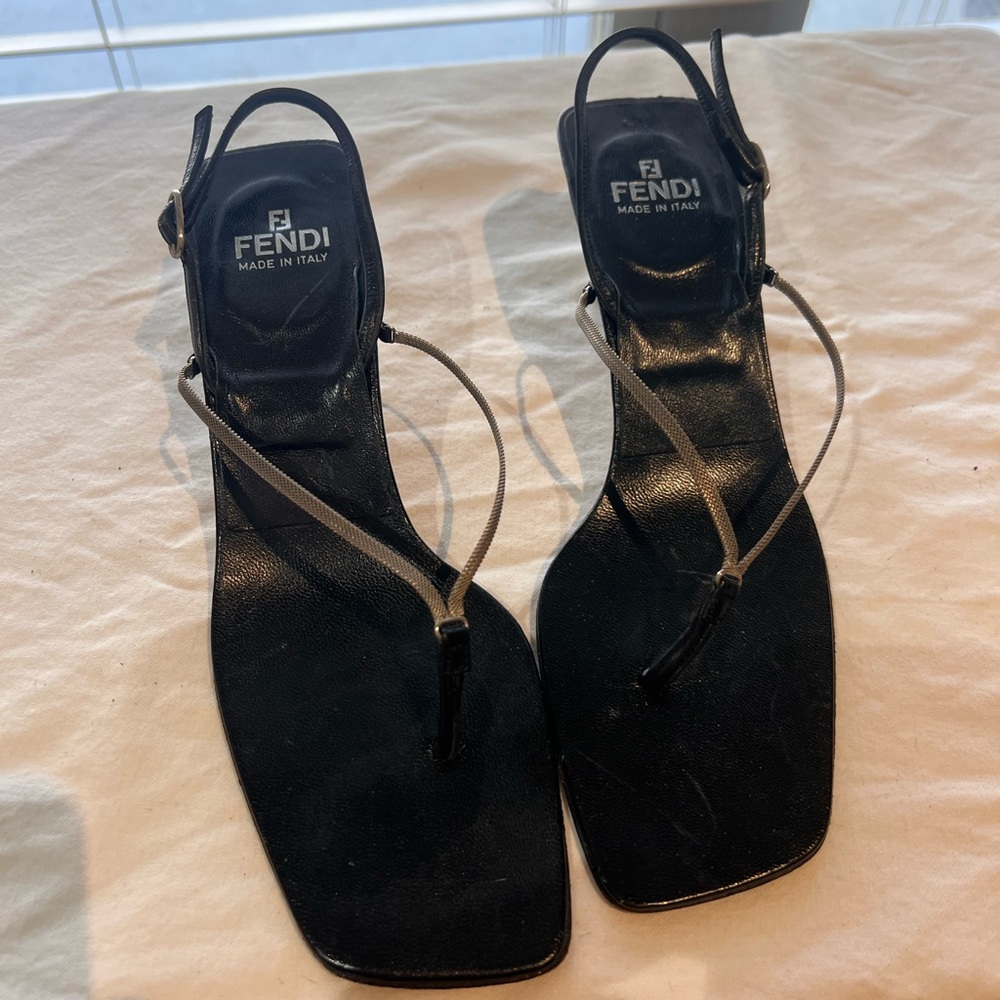 Vintage Fendi Black Women's Kitten Heels